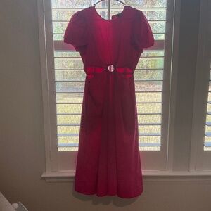 Size small long bright pink dress